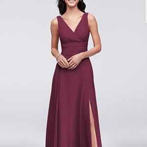 SURPLICE TANK LONG CHIFFON BRIDESMAID DRESS